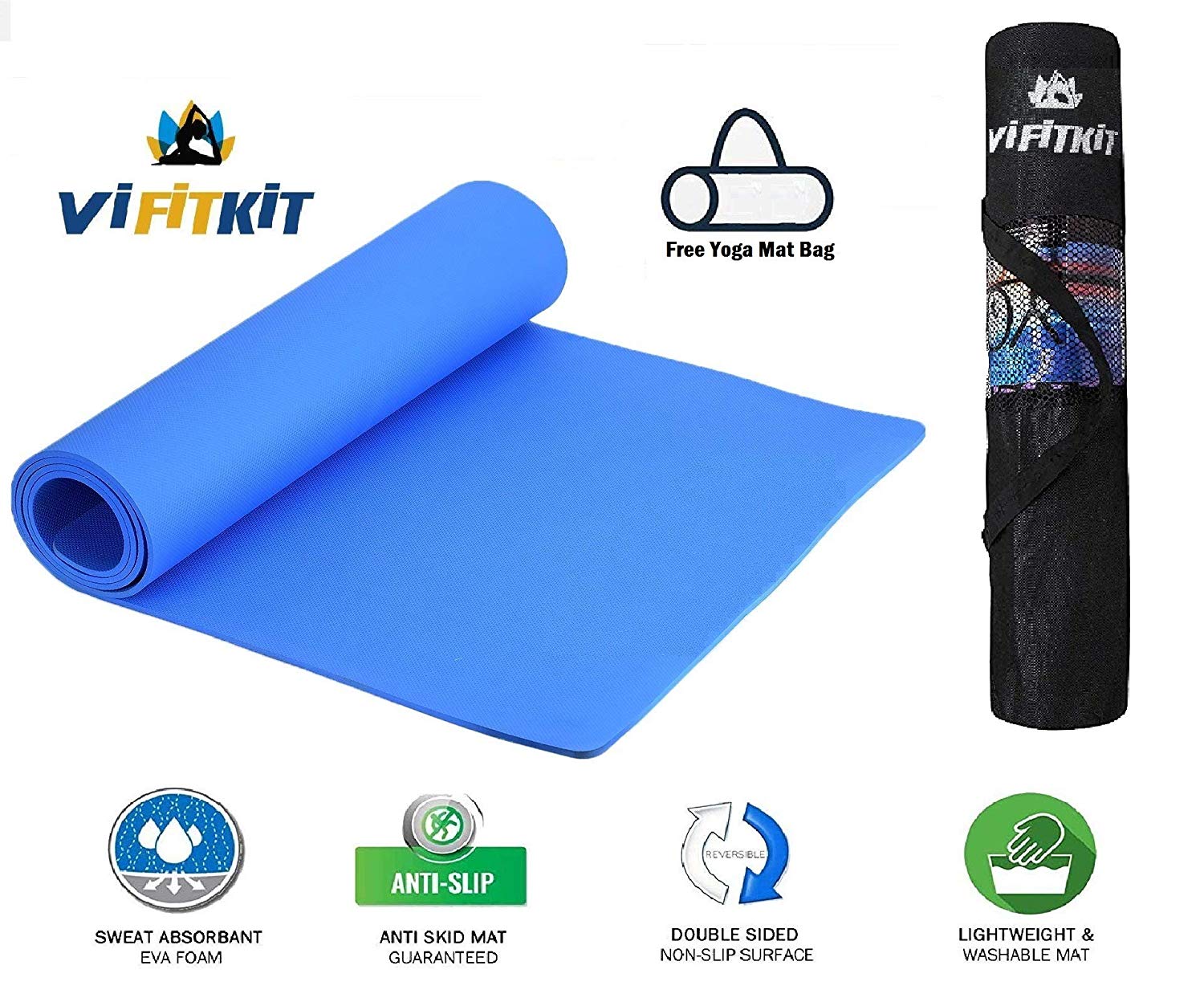 SNS Yoga Mat Anti Skid Yogamat for Gym Workout and Flooring