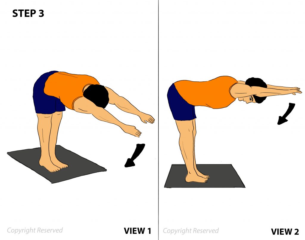 padahastasana step-3