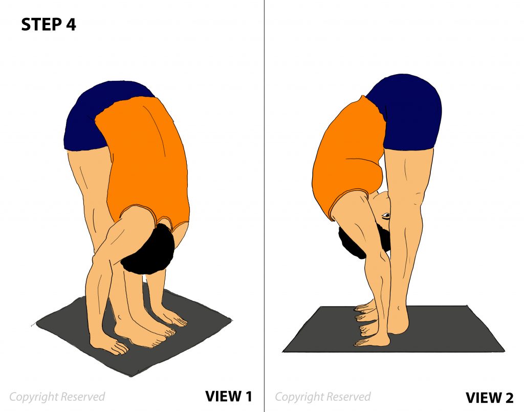  padahastasana step-4